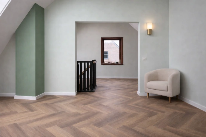 interieurvloer en wandafwerking in showroom Schoten